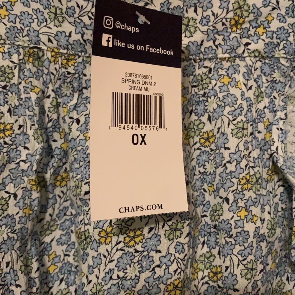 Chaps Squareneck Floral Ruffle Top - Picture 4 of 5